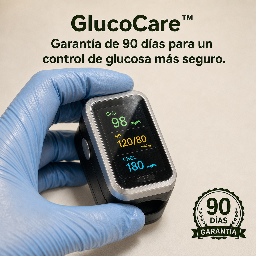 GlucoCare™ 3 en 1 - Medidor de Glucosa Sin Dolor + Colesterol + Presión Arterial + Oxígeno + ENVÍO GRATIS
