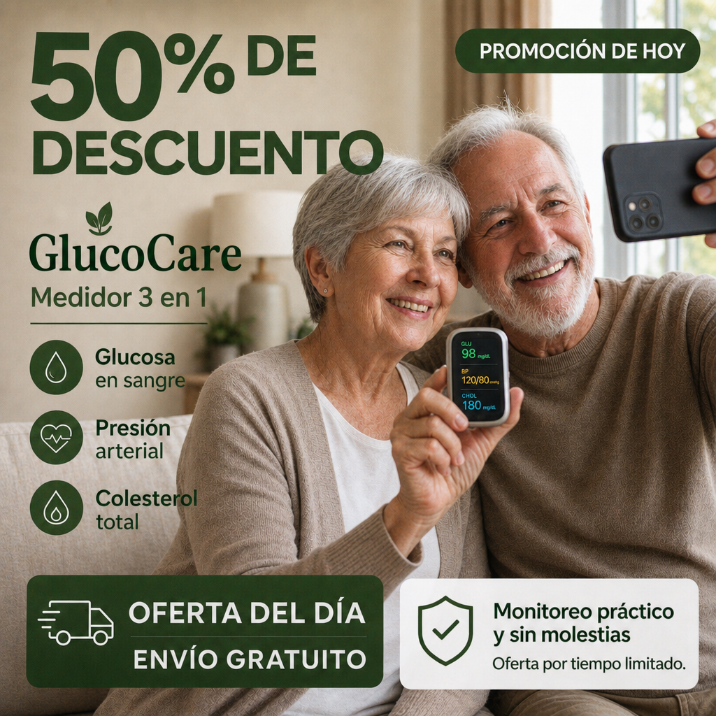 GlucoCare™ 3 en 1 - Medidor de Glucosa Sin Dolor + Colesterol + Presión Arterial + Oxígeno + ENVÍO GRATIS
